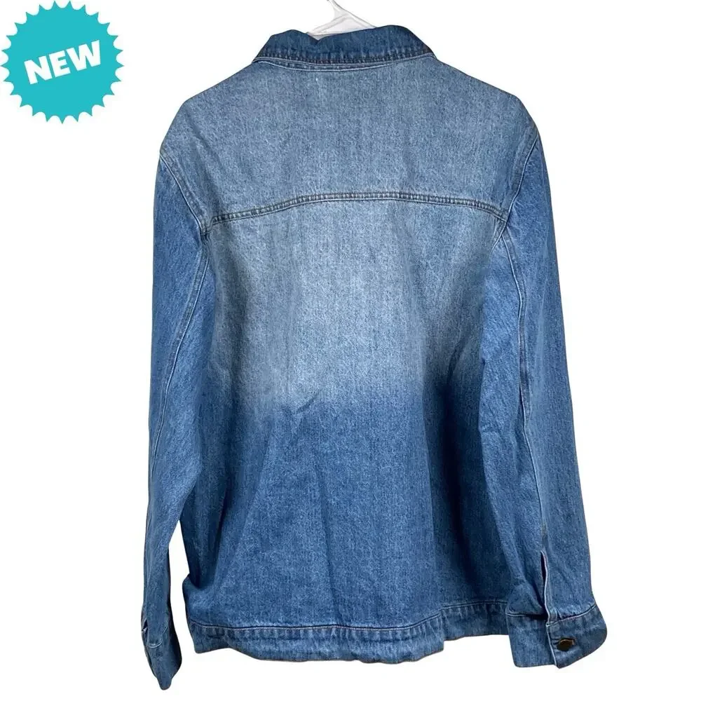 NWT Walker Hayes Denim Jacket Men's Medium Retro Fading Pockets